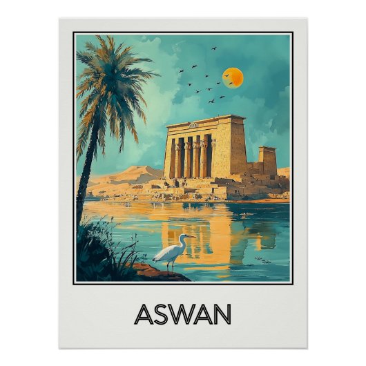 Affiche vintage Aswan, mystère du Nil (Devant)
