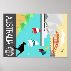 Affiche vintage Australie de voyage