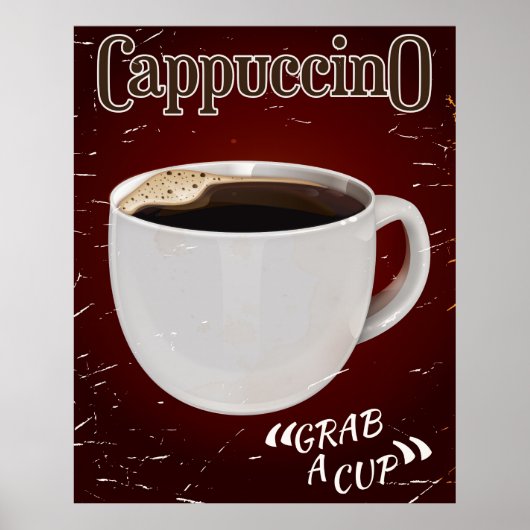 Affiche vintage cappuccino (Devant)