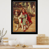 Affiche Vintage Chien Labrador et Fille (Cuisine)