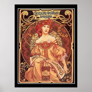 Affiche vintage Chocolat Amatller Alphonse Mucha