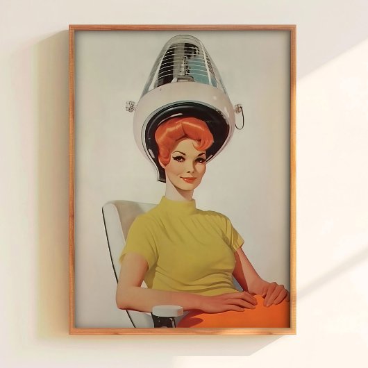 Affiche Vintage Coiffeur Impression Style 50s Coif