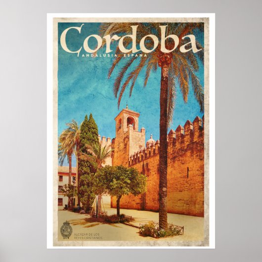Affiche vintage colorée de voyage en Espagne (Devant)