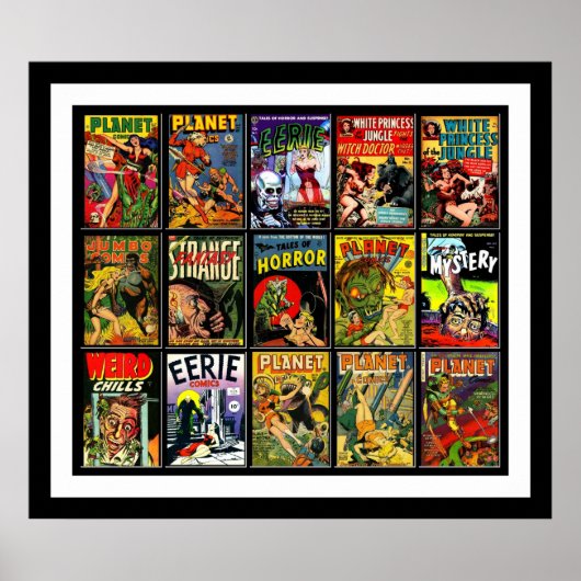 Affiche Vintage Couvertures de Bande Dessinée Coll (Devant)