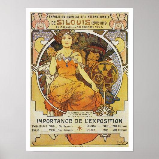Affiche vintage d'Alphonse Mucha (Devant)