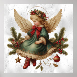 Affiche vintage d'ange de Noël