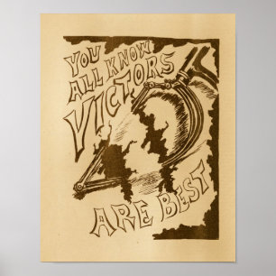 Affiche vintage d'art d'annonce de bicyclettes de
