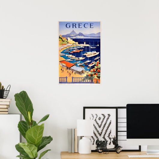 Affiche vintage d'Athènes en Grèce (Bureau à domicile)