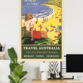 affiche vintage d'Australie (Bureau à domicile)