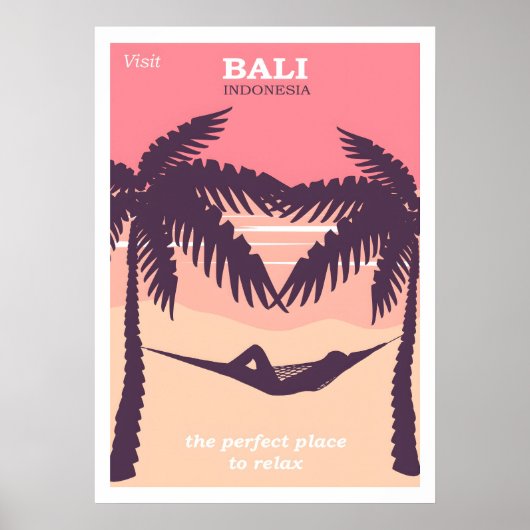 Affiche vintage de Bali Indonésie (Devant)
