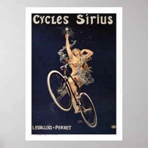 Affiche vintage de bicyclette - cycles Sirius -