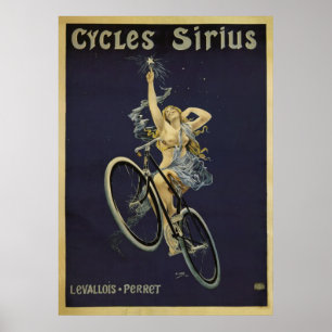 Affiche vintage de bicyclette de Sirius de cycles