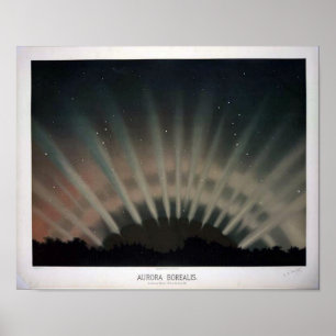 Affiche vintage de Borealis de l'aurore