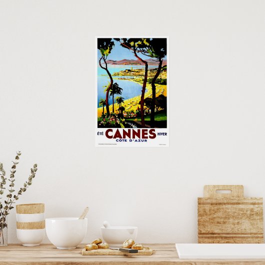 Affiche vintage de Cannes (Cuisine)