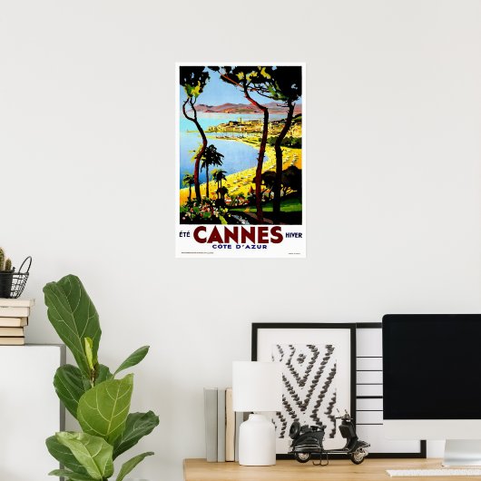 Affiche vintage de Cannes (Bureau à domicile)