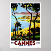 Affiche vintage de Cannes (Devant)