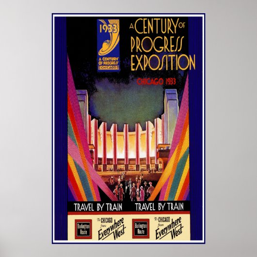 Affiche vintage de Chicago Train (Devant)
