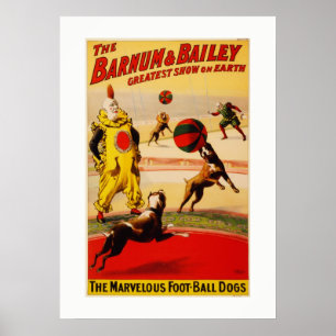 Affiche vintage de chien de cirque