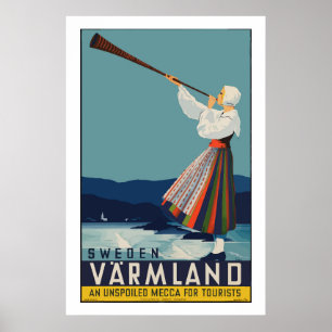 Affiche vintage de classique de voyage de Varmland