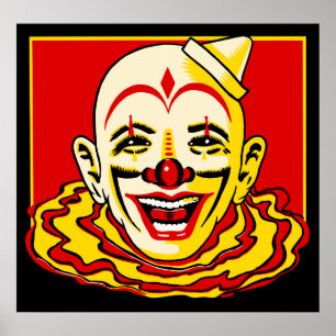Affiche vintage de clown de cirque