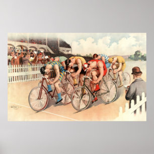 Affiche vintage de course à vélo