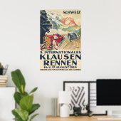Affiche vintage de course automobile suisse 1924 (Bureau à domicile)