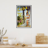 Affiche vintage de Cuba vacances (Cuisine)