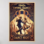 Affiche vintage de danse swing (Devant)
