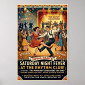 Affiche vintage de danse swing (Devant)