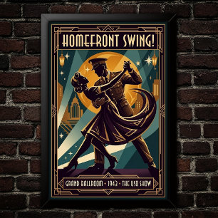 Affiche vintage de danse swing