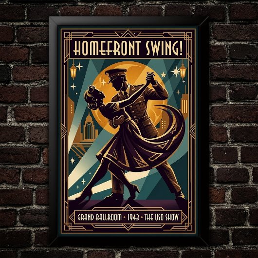 Affiche vintage de danse swing
