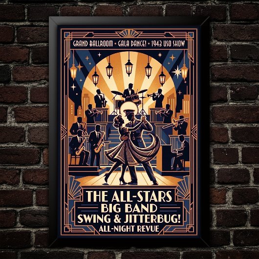 Affiche vintage de danse swing