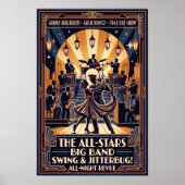 Affiche vintage de danse swing (Devant)