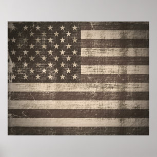 Affiche vintage de drapeau américain
