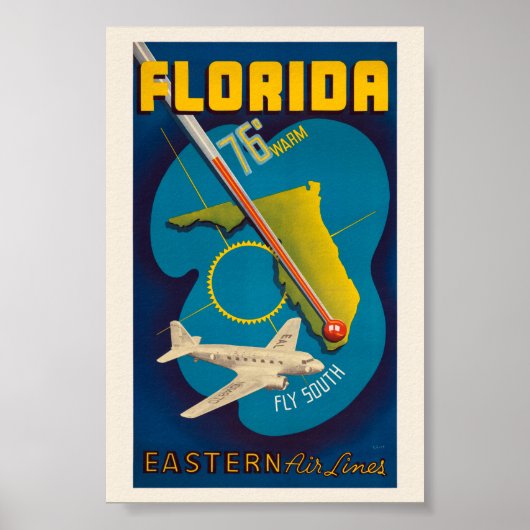 Affiche vintage de Floride USA 1938 (Devant)