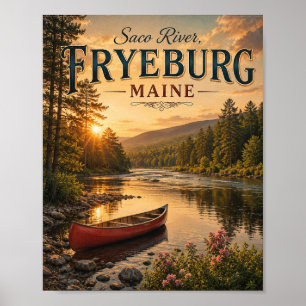 Affiche vintage de Fryeburg dans le Maine au couch