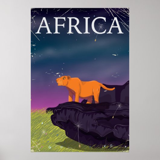 Affiche Vintage de Gros Chat Africain (Devant)