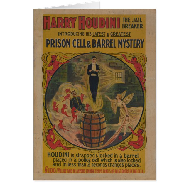 Affiche vintage de Harry Houdini (Devant)