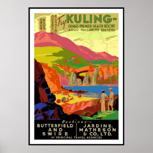 Affiche vintage de la Chine Kuling Health Resort