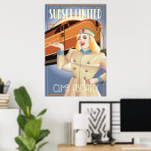 Affiche vintage de la compagnie de chemin de fer S (Bureau à domicile)