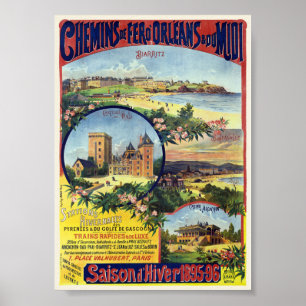 Affiche vintage de la saison d'hiver 1895/96 Franc