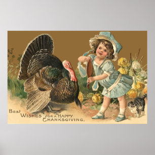 Affiche vintage de la Turquie II de thanksgiving