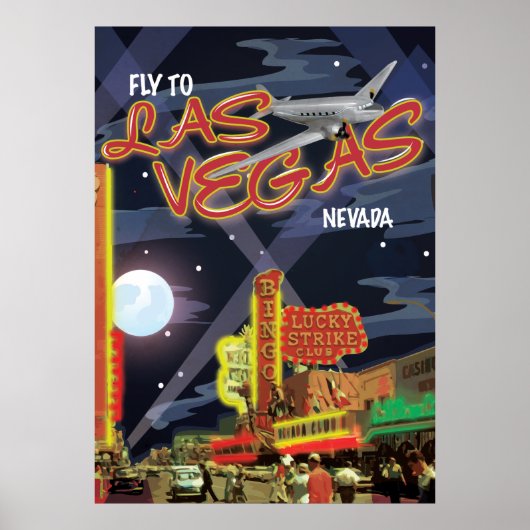 Affiche vintage de Las Vegas (Devant)