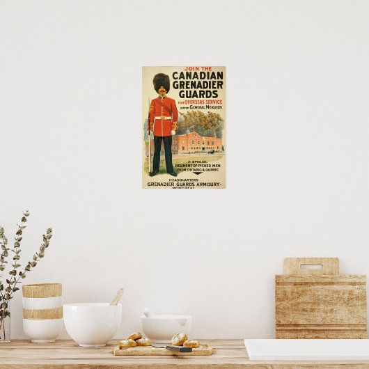 Affiche vintage de l'engagement au Canada (Cuisine)