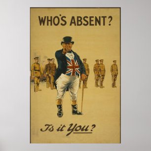 Affiche vintage de l'enrôlement britannique