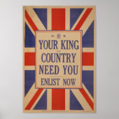 Affiche vintage de l'enrôlement britannique (Devant)