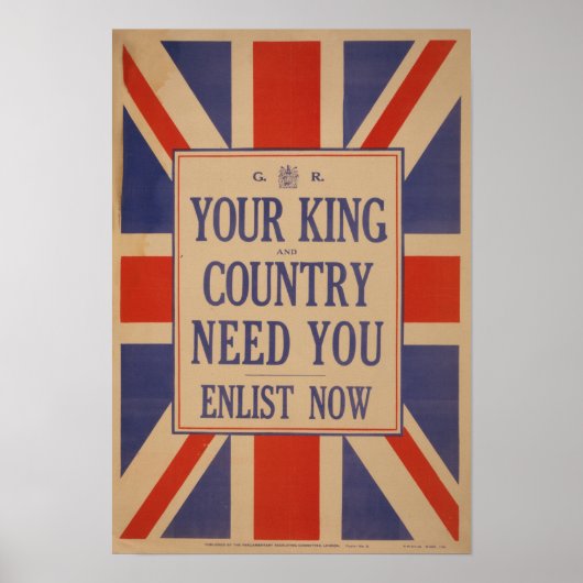 Affiche vintage de l'enrôlement britannique (Devant)