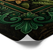 Affiche vintage de léopard tropical (Coin)