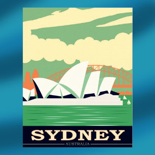 Affiche vintage de l'Opéra de Sydney