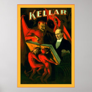 Affiche vintage de magicien de ~ de Kellar